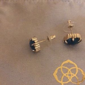 Kendra Scott Tessa Deep Grey Blue and Gold Earrings
